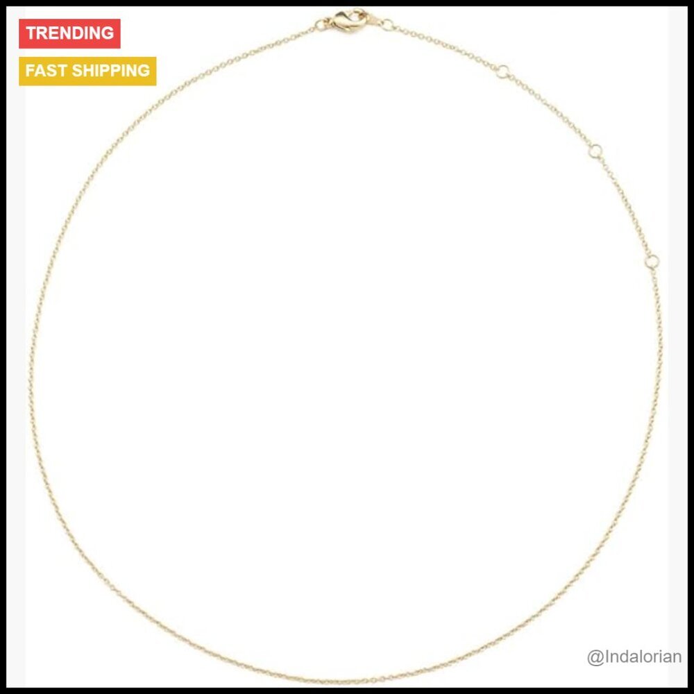 Gold Plated Brass Adjustable Chain Choker Necklace Delicate Jewelry
